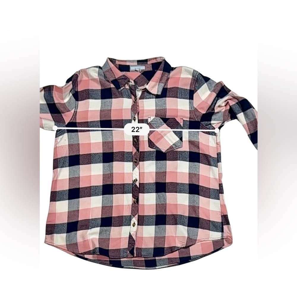 Maurices Pink, Navy & White Plaid Button-Up Shirt – Size XL - Picture 10 of 15